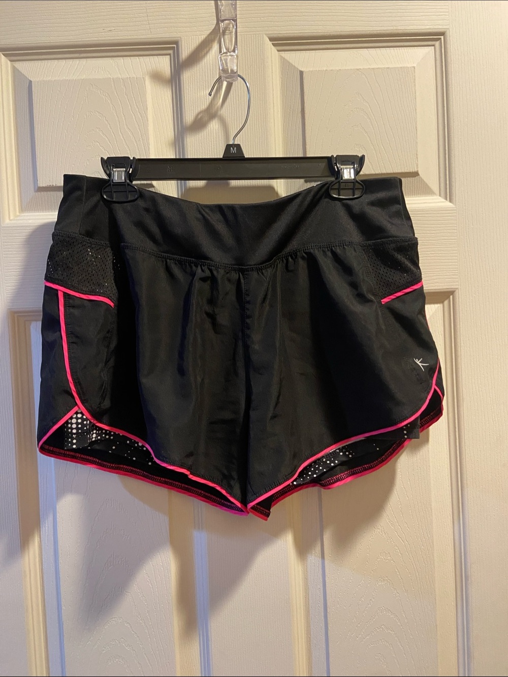 Danskin Now Black Athletic Shorts with Pink Trim
